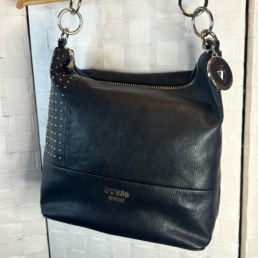Guess Los Angelas Black Gold studded Shoulder Bag